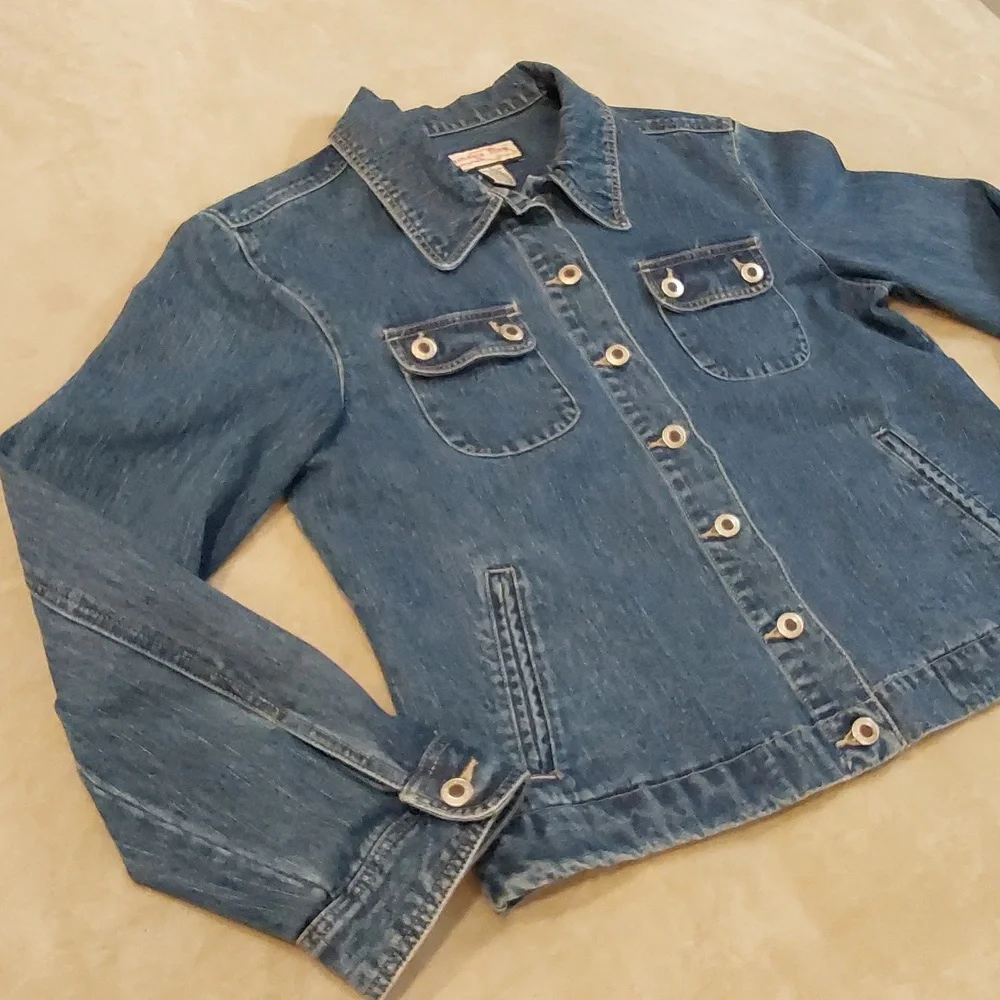 Vintage 80's JAMAICA BAY Blue Denim Button Up Jean Jacket Womens Size L - Picture 4 of 12